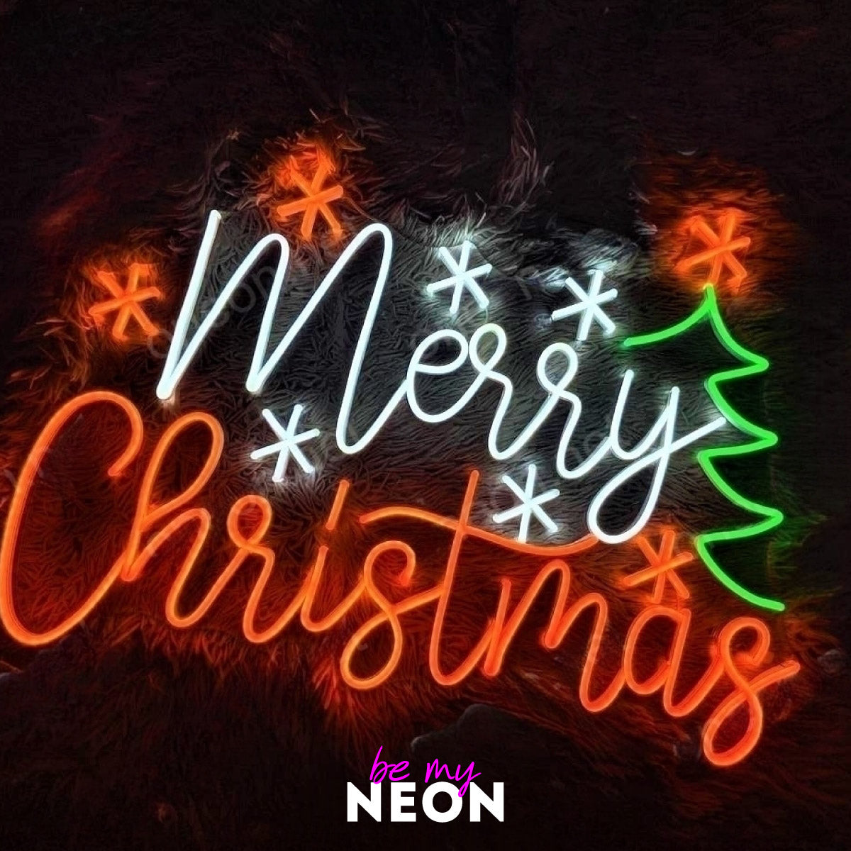Frohe Weihnachten - Merry Christmas - Neon LED Leuchtmotiv aus Deko