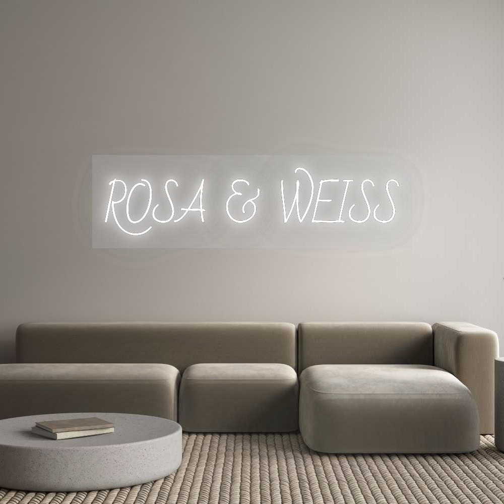 Personalisiertes Neonschild: ROSA & WEISS