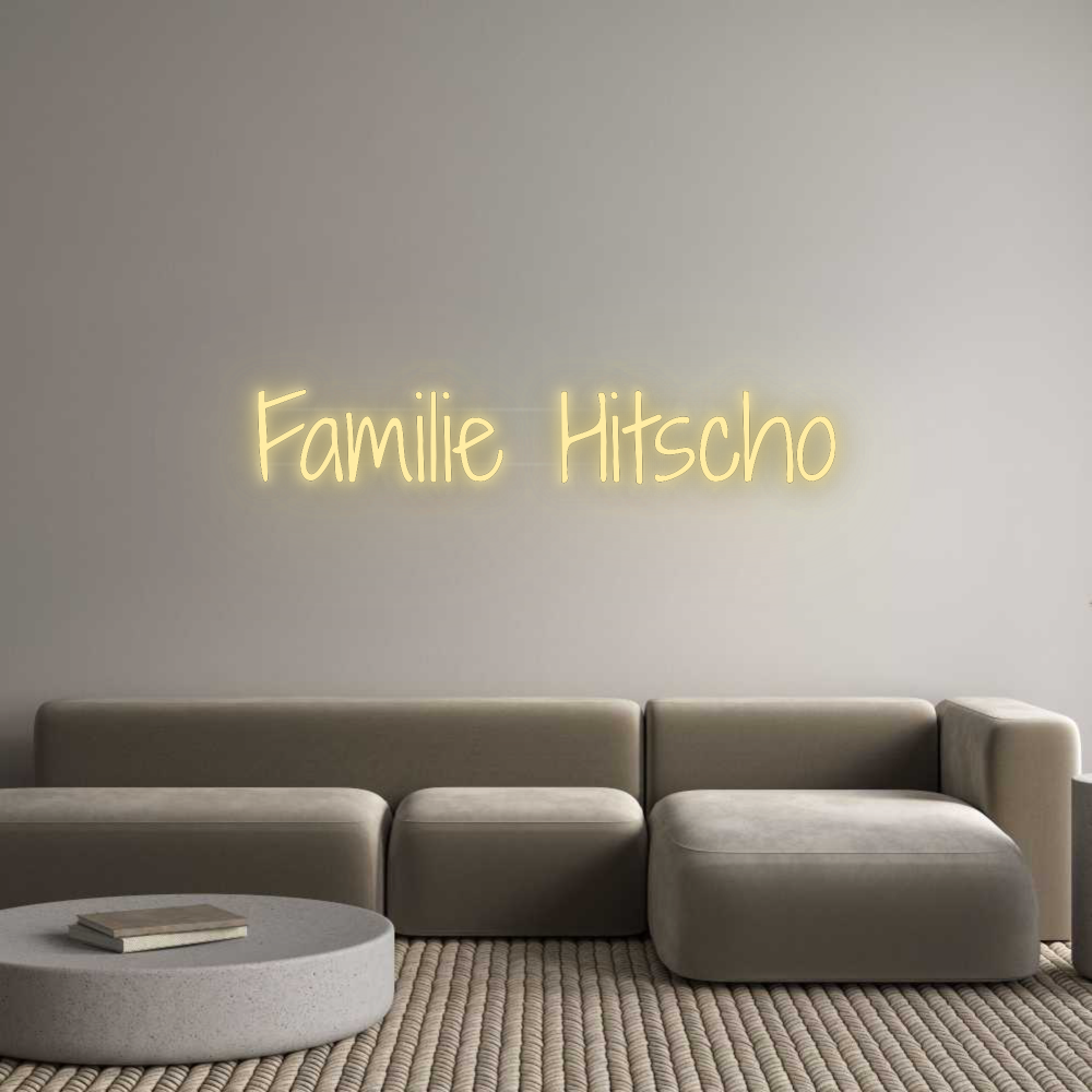 Personalisiertes Neonschild: Familie Hitscho