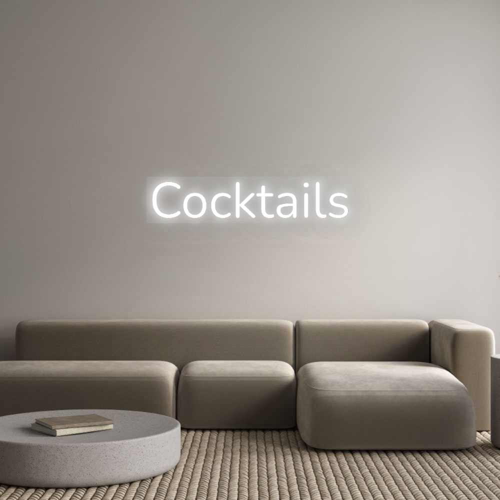 Personalisiertes Neonschild: Cocktails