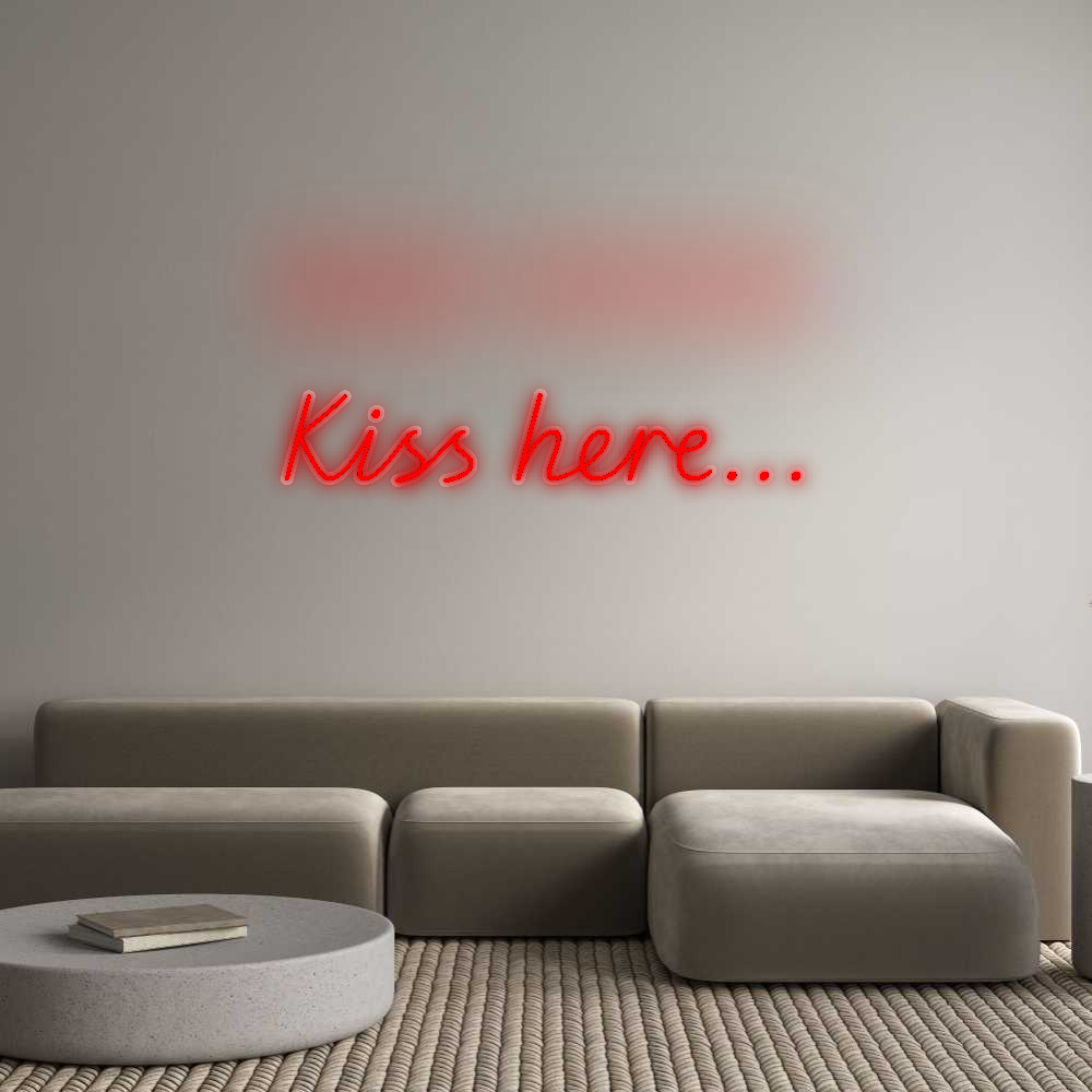 Personalisiertes Neonschild: Kiss here…