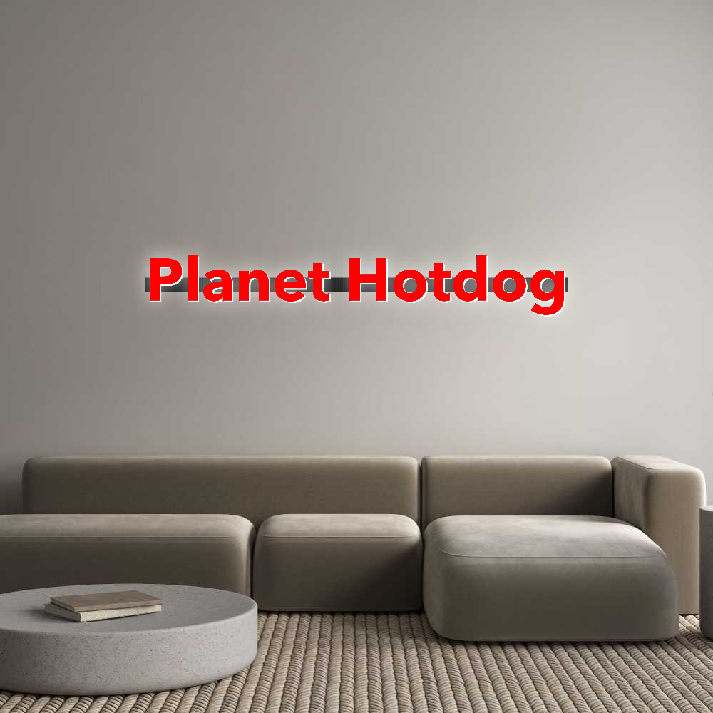 Personalisierte Leuchtreklame: Planet Hotdog