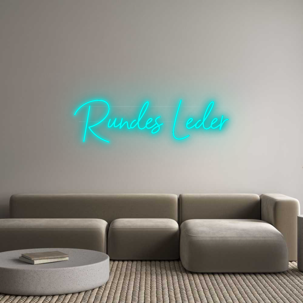 Personalisiertes Neonschild: Rundes Leder