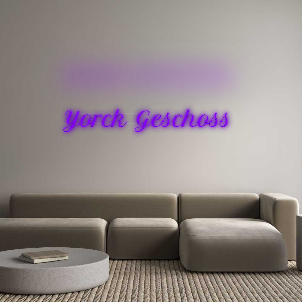 Personalisiertes Neonschild: Yorck Geschoss