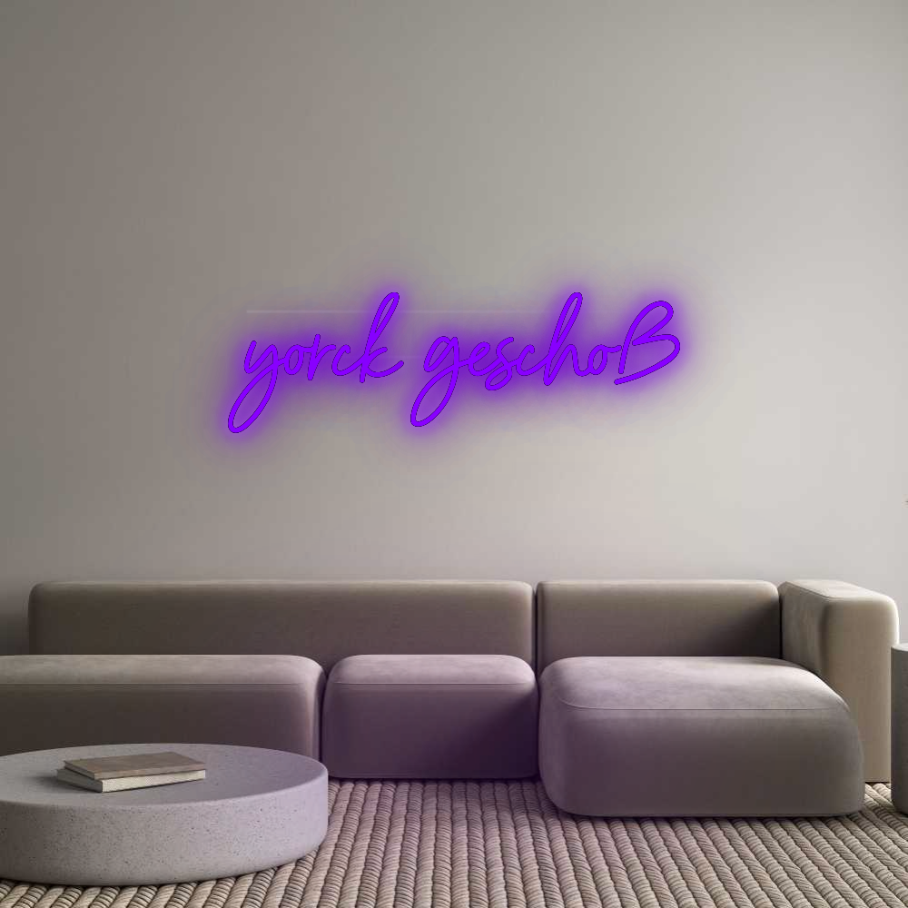 Personalisiertes Neonschild: yorck geschoß