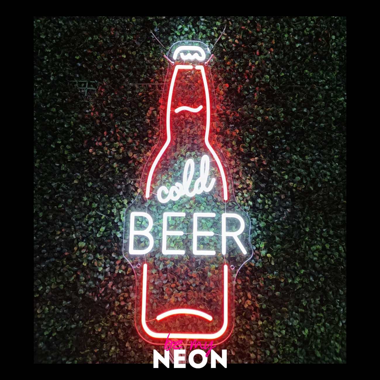 "Bierflasche kalt - Bar Club Party" LED Neonschild