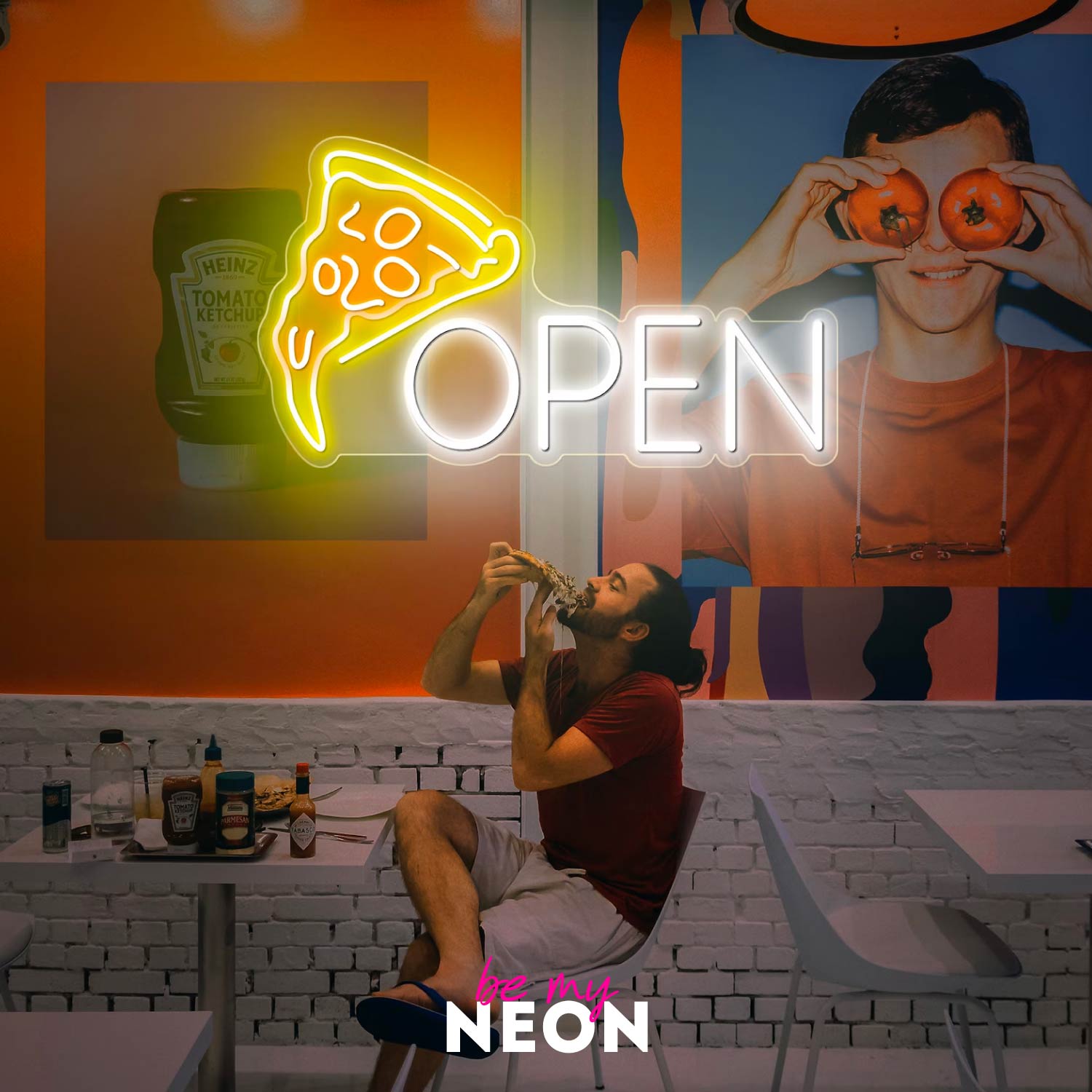 "Open - Pizza" LED Neonschild