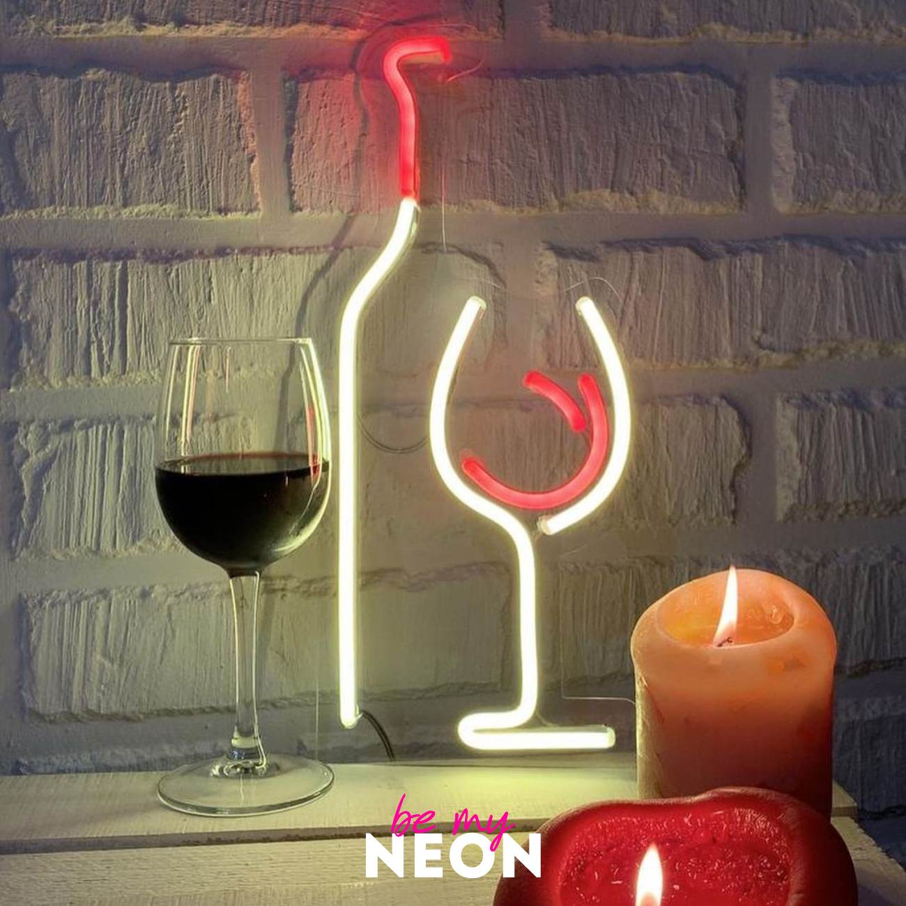 "Wein Flasche Glas" LED Neonschild