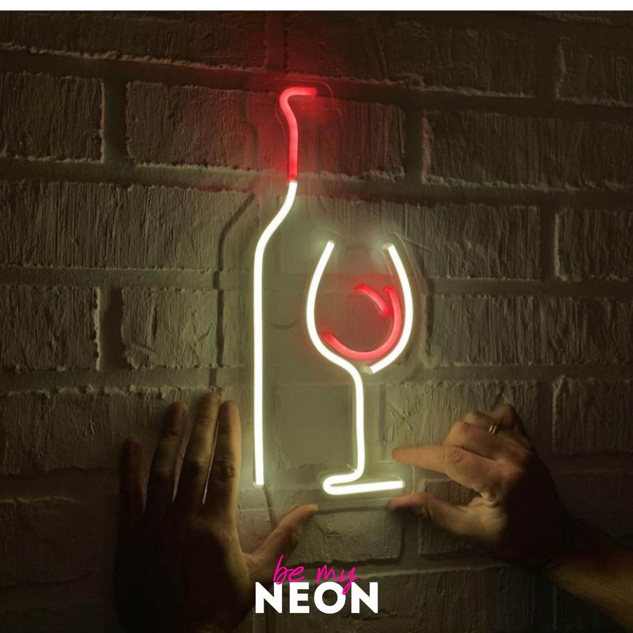 "Wein Flasche Glas" LED Neonschild