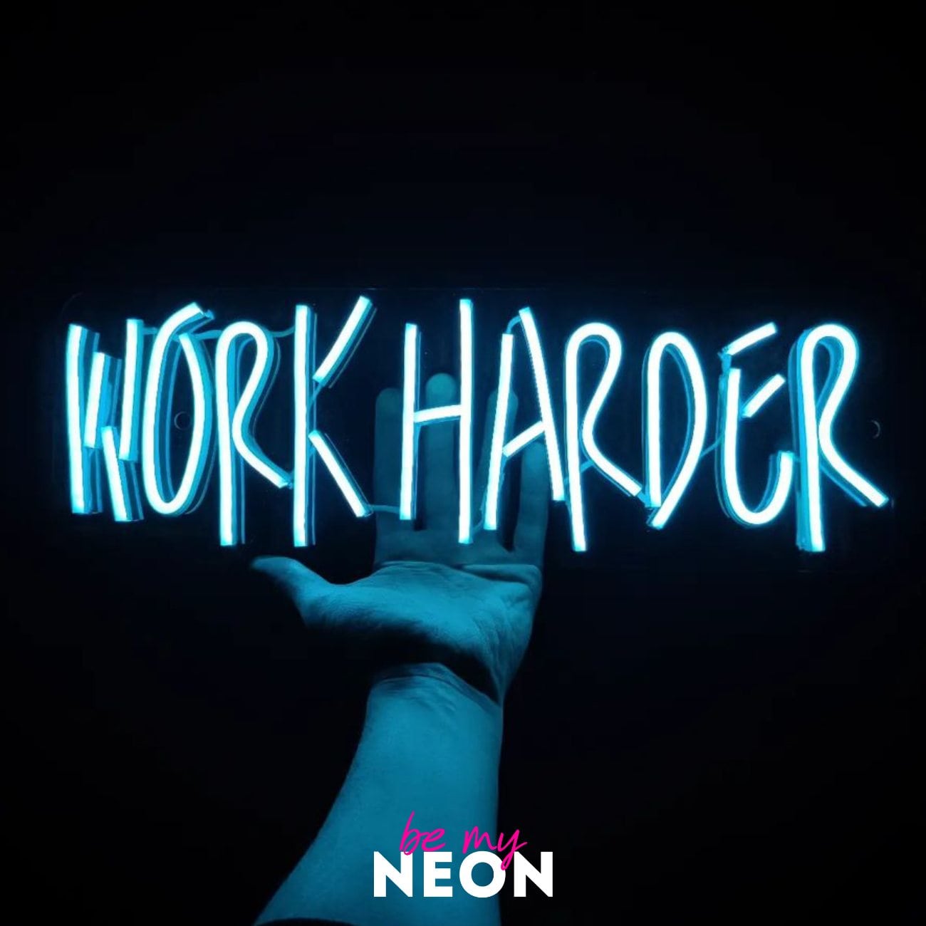 "WORK HARDER" LED Neonschild
