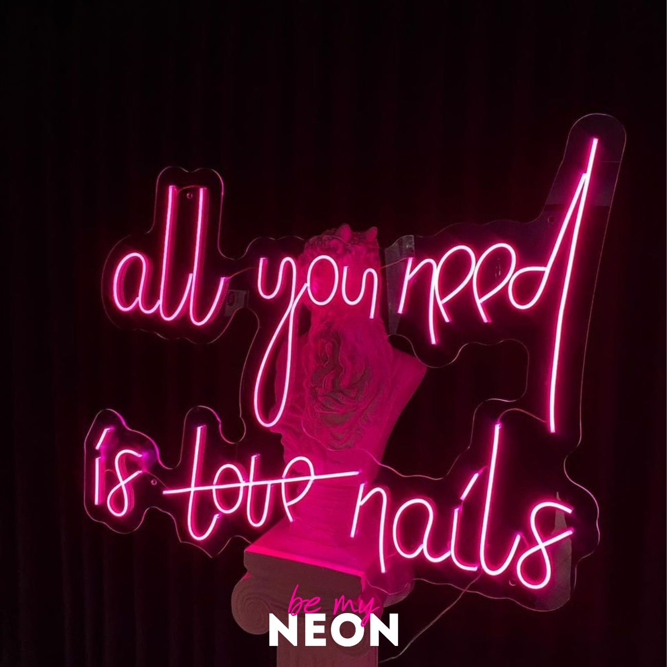 "all you need is love nails" LED Neonschild