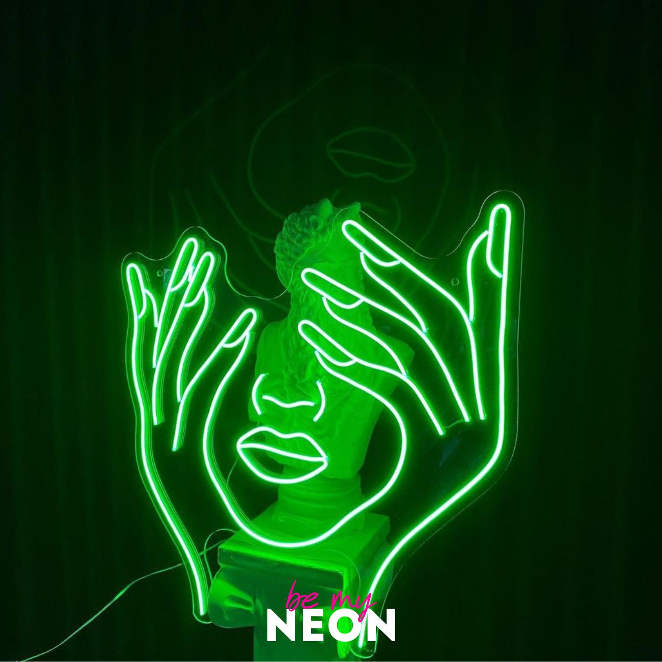 "Hände Gesicht" Deko LED Neonschild