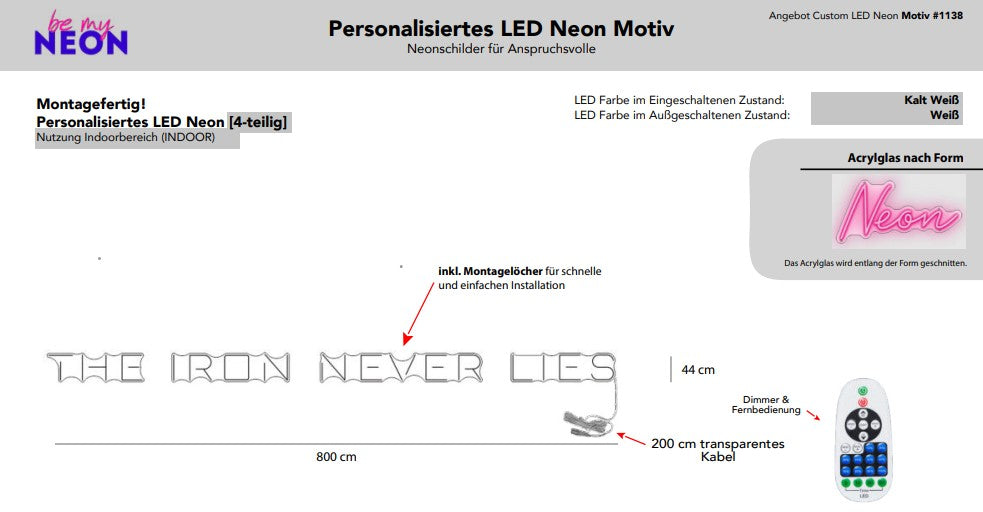 Custom Neon #Folgebestellung