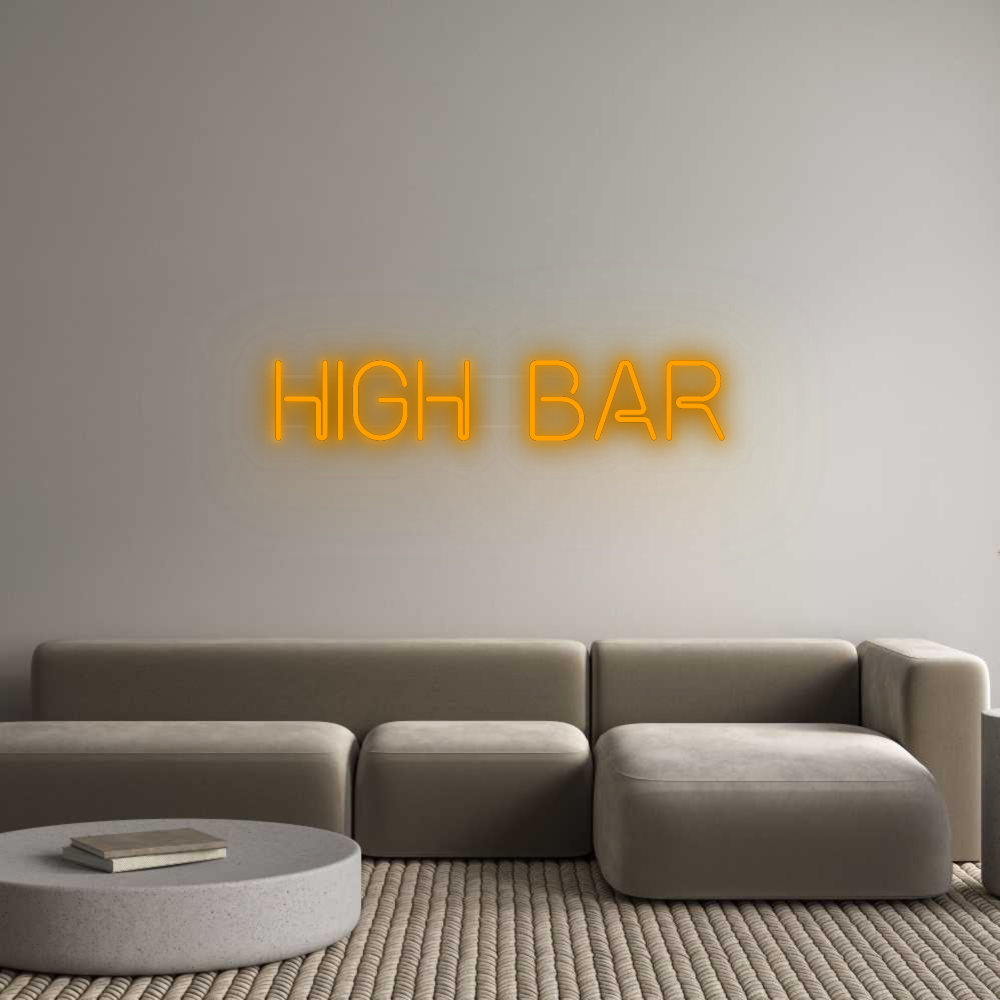 Personalisiertes Neonschild: high bar