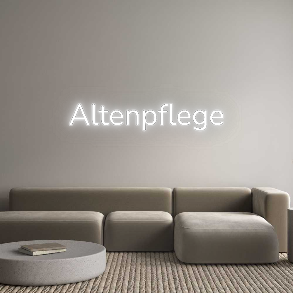 Personalisiertes Neonschild: Altenpflege