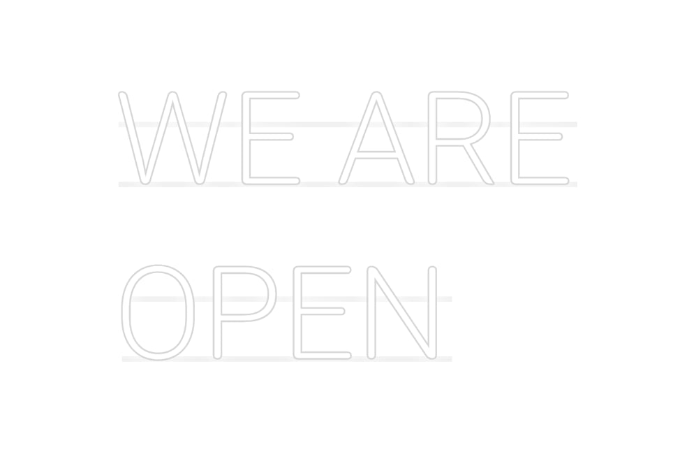 Custom Neon: WE ARE
 OPEN