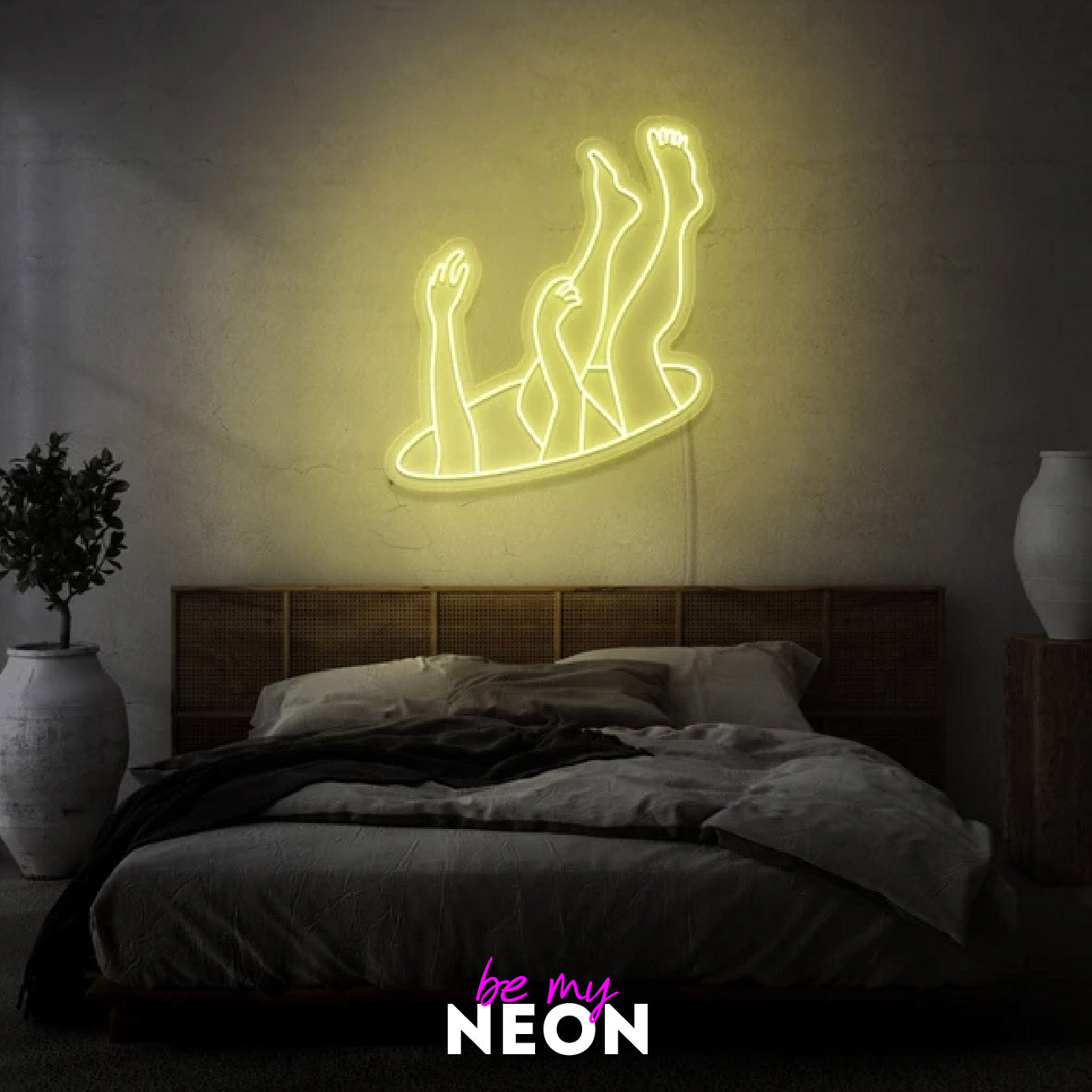 "Falling Into a Hole - Art" Leuchtmotiv aus LED Neon