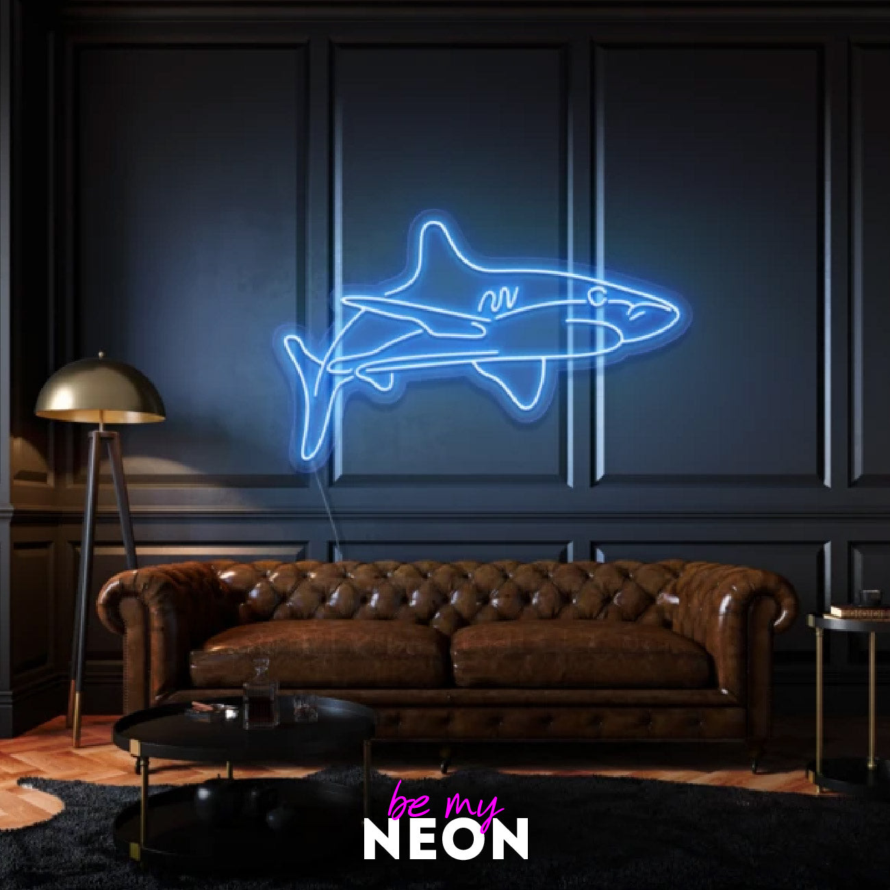 "Tiger Hai" Leuchtmotiv aus LED Neon