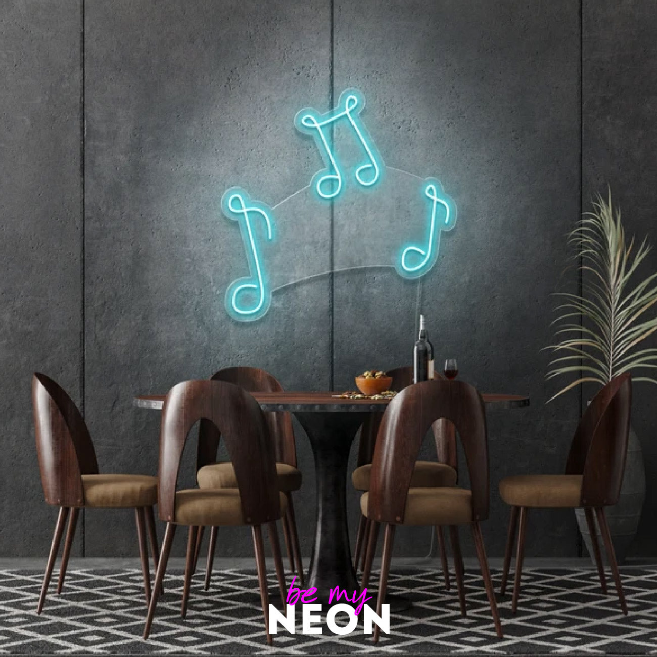 "Die Noten der Musik" Leuchtmotiv aus LED Neon