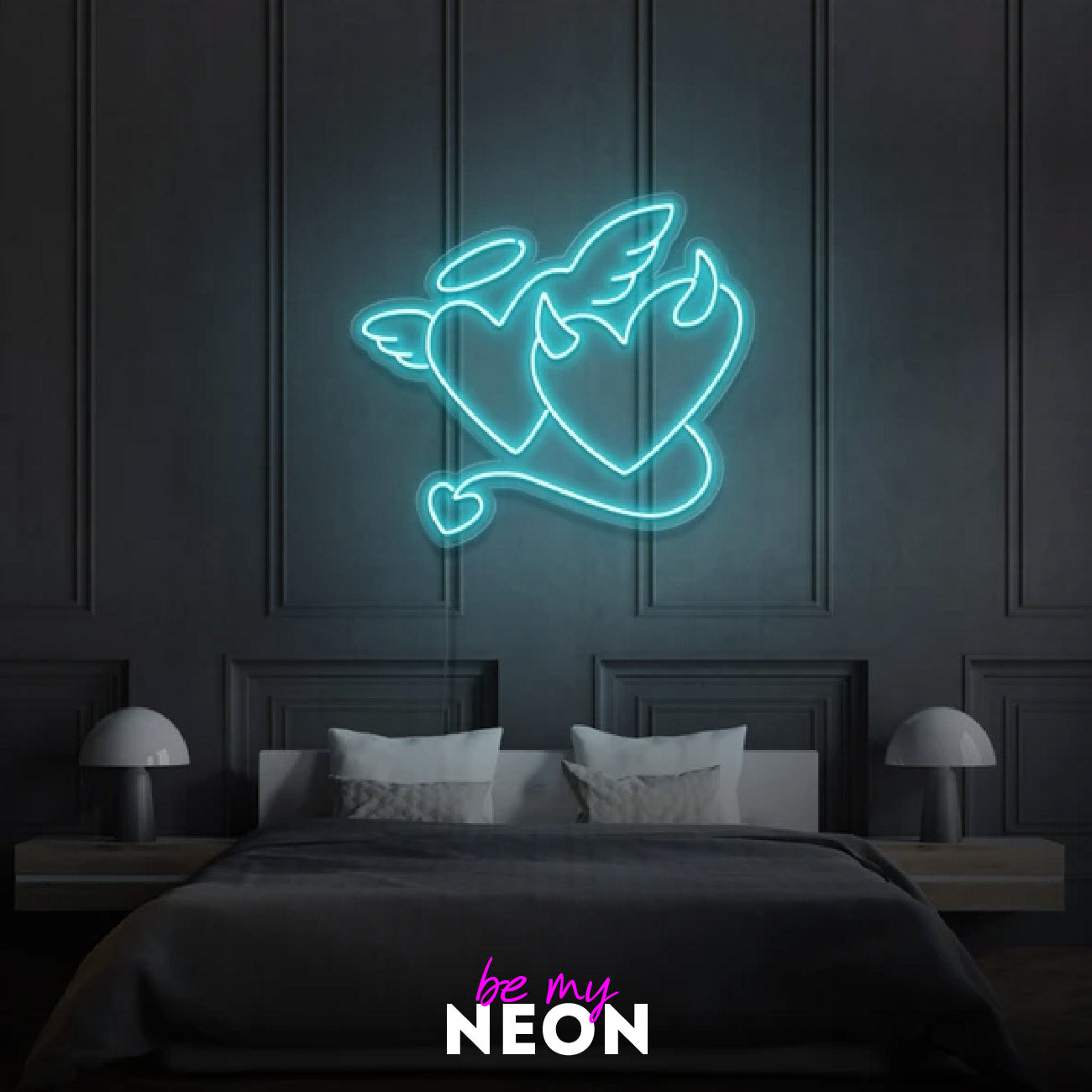 "Engel & Teufel Herts" Leuchtmotiv aus LED Neon