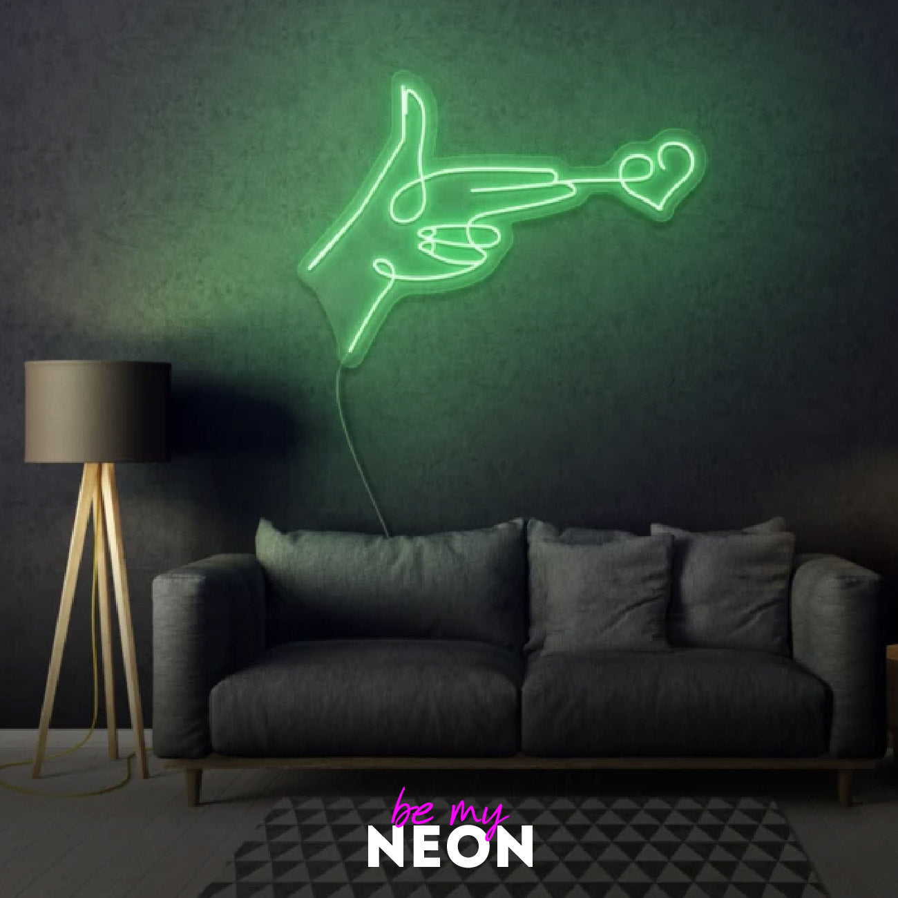 "Shooting Herz" Leuchtmotiv aus LED Neon