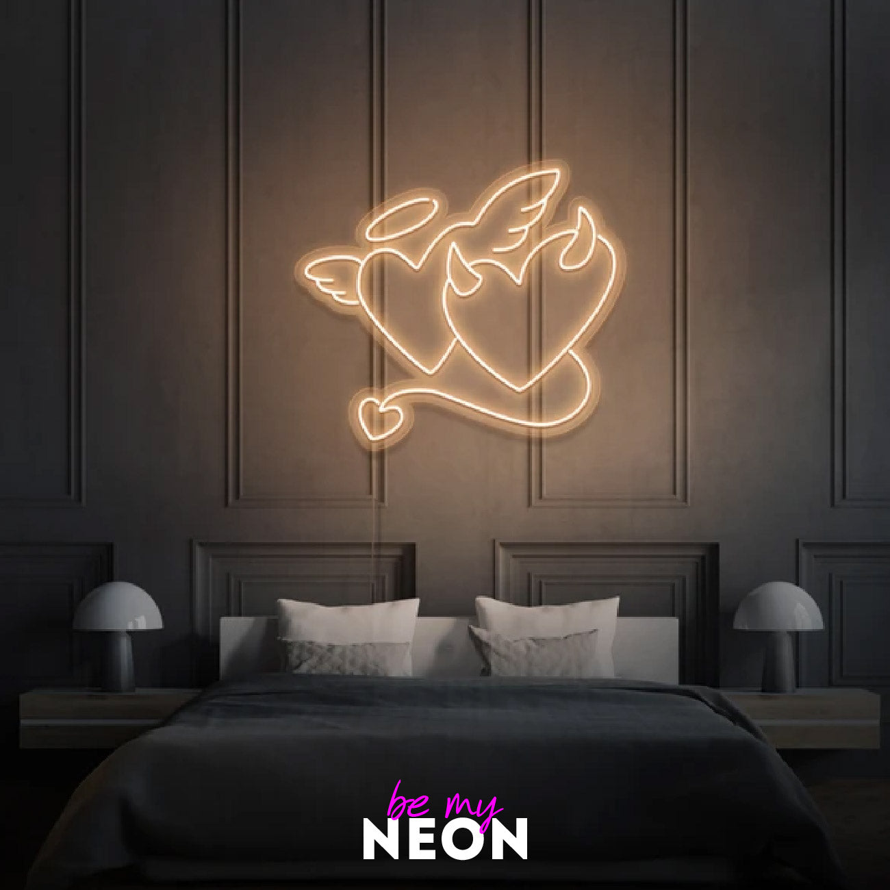 "Engel & Teufel Herts" Leuchtmotiv aus LED Neon