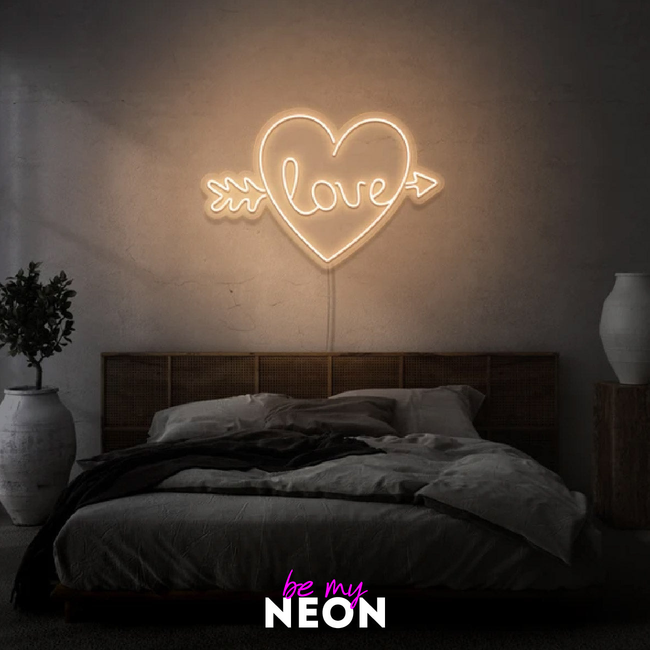 "In Love" Leuchtmotiv aus LED Neon