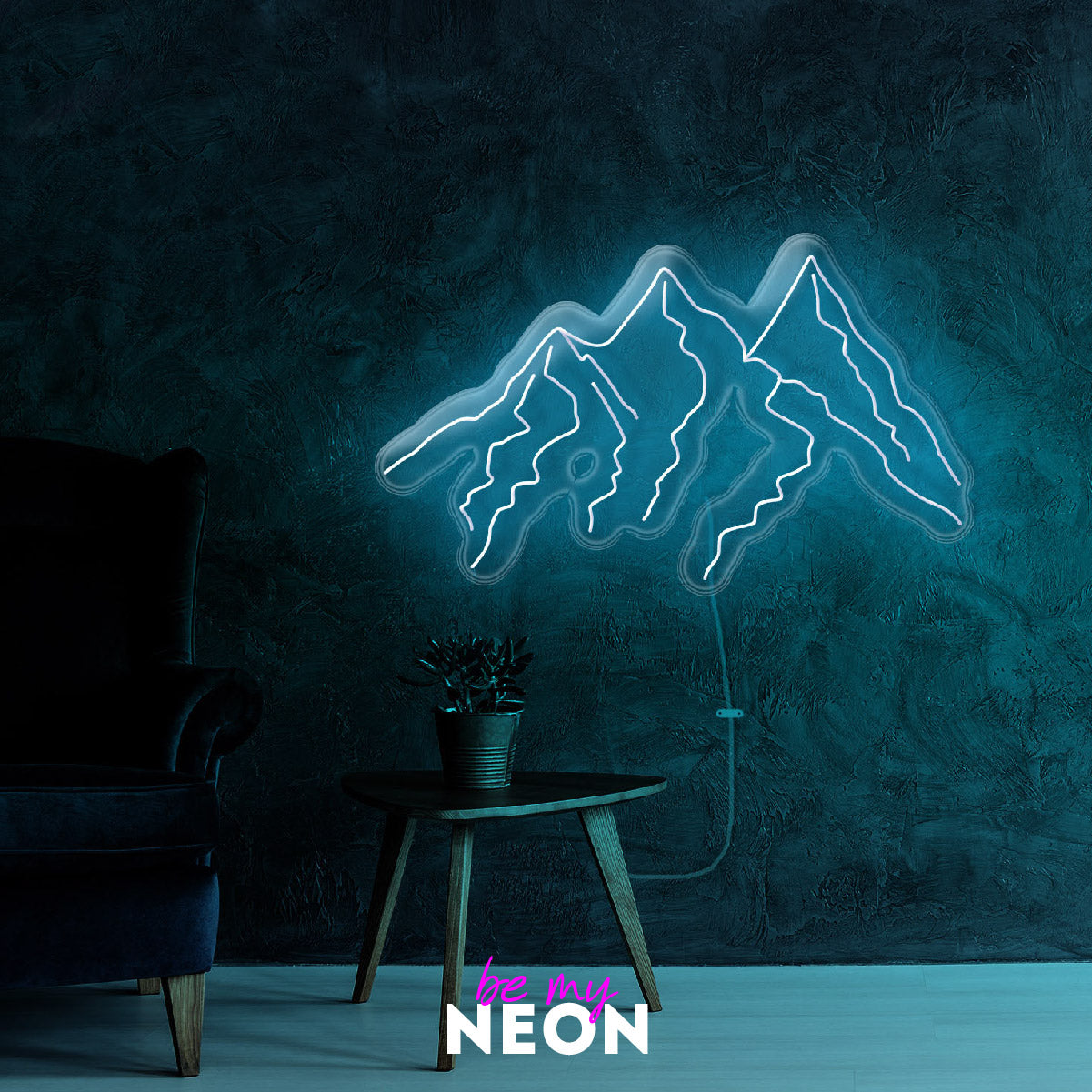 "Berge II"  Leuchtmotiv aus LED Neon