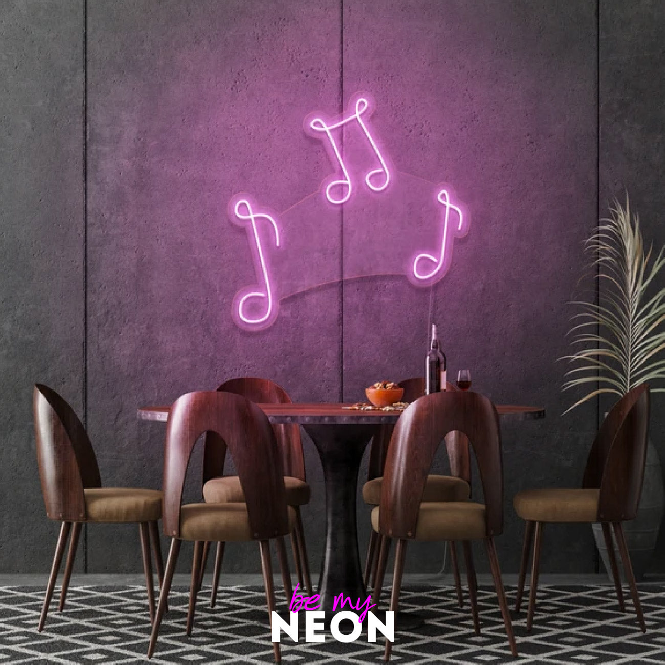 "Die Noten der Musik" Leuchtmotiv aus LED Neon