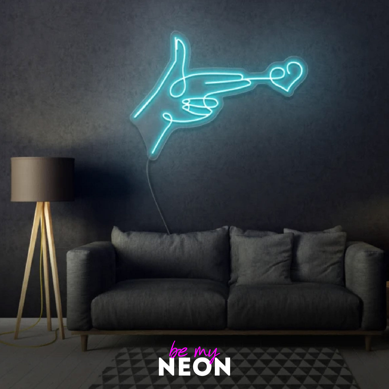 "Shooting Herz" Leuchtmotiv aus LED Neon