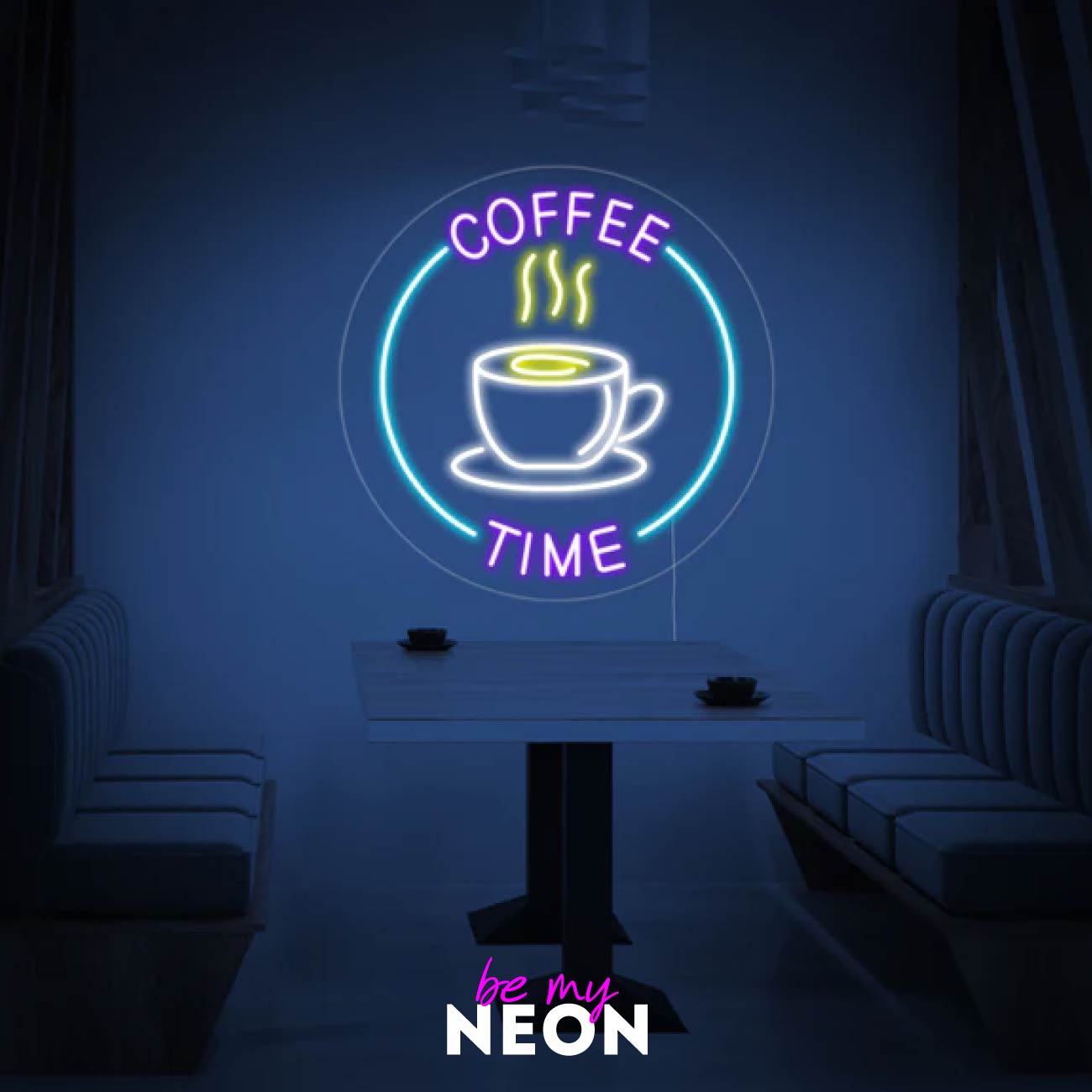 "Kaffee Tasse Zeit - Coffee Time" LED Neonschild