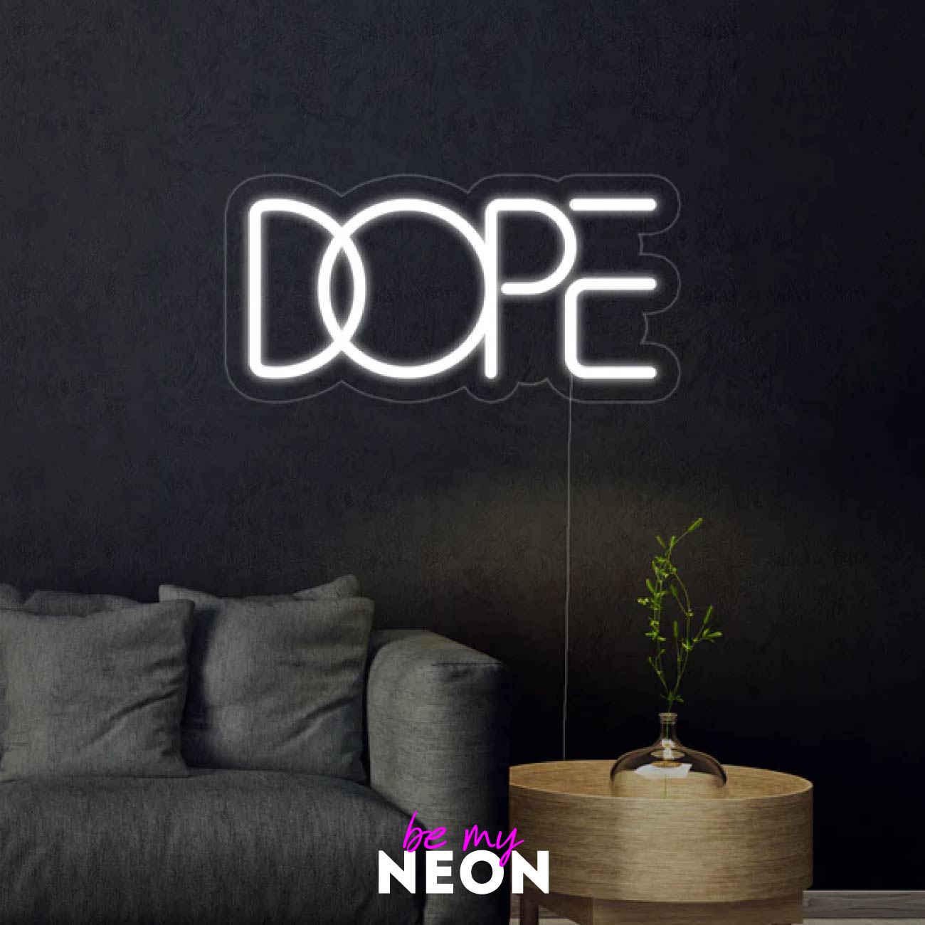 "DOPE" Leuchtmotiv aus LED Neon