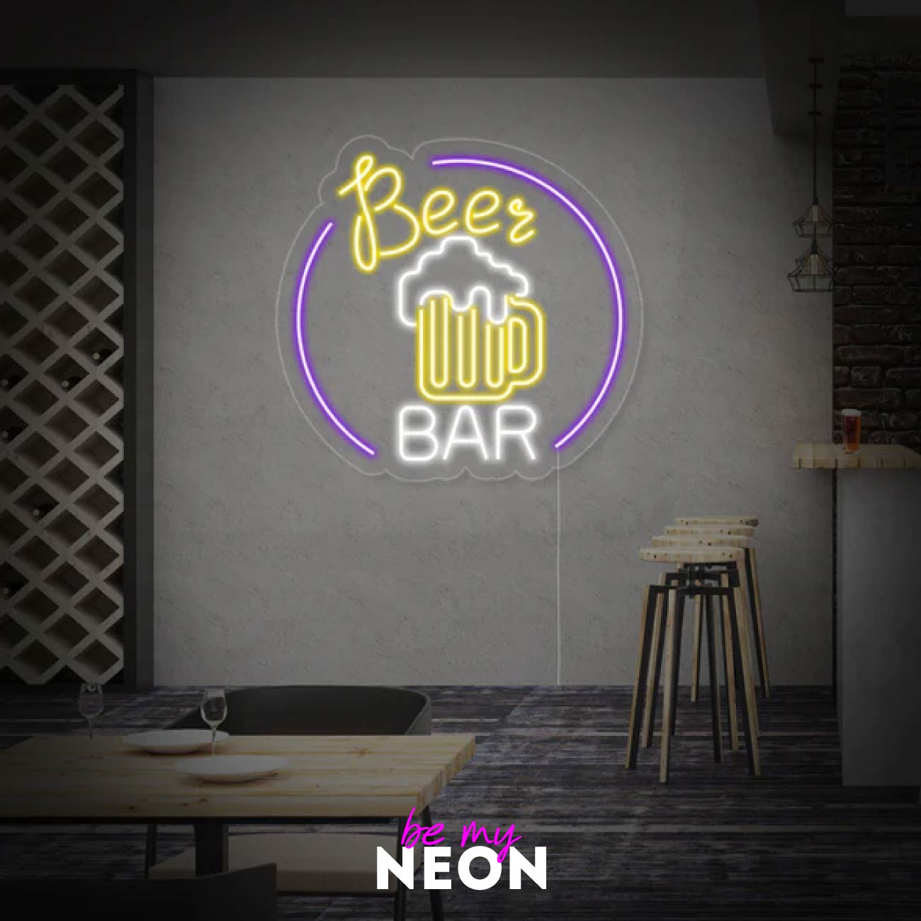 "Beer Bar - Bier Symbol" LED Neonschild