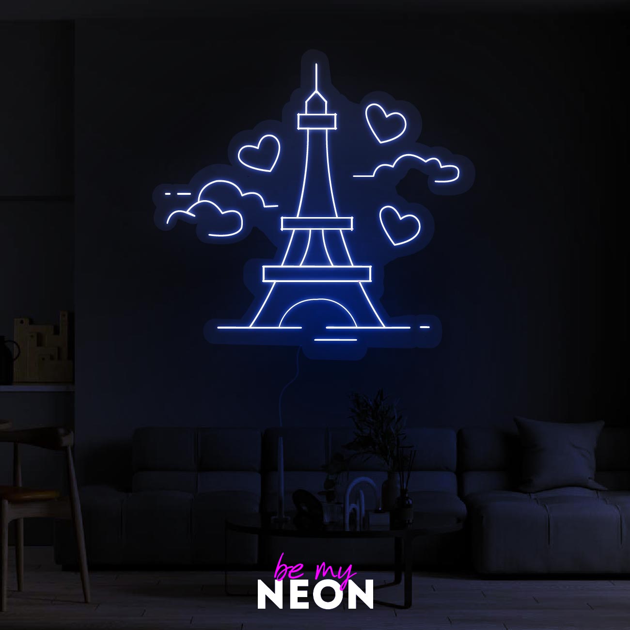 "Paris - Eiffelturm" Leuchtmotiv aus LED Neon