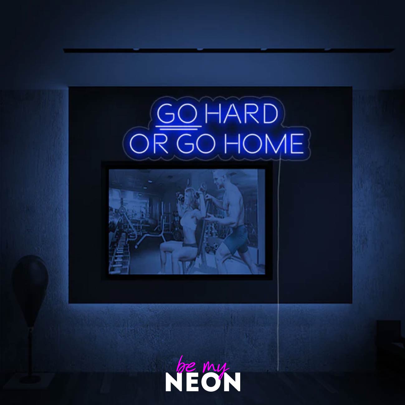 "Go Hard or Go Home - Gym Fitness" LED Neonschild