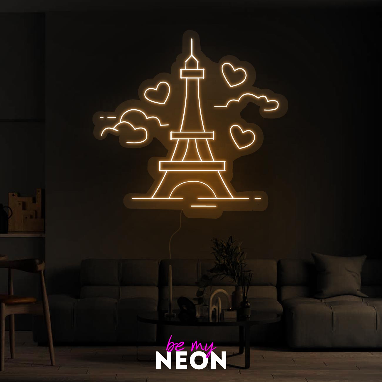 "Paris - Eiffelturm" Leuchtmotiv aus LED Neon