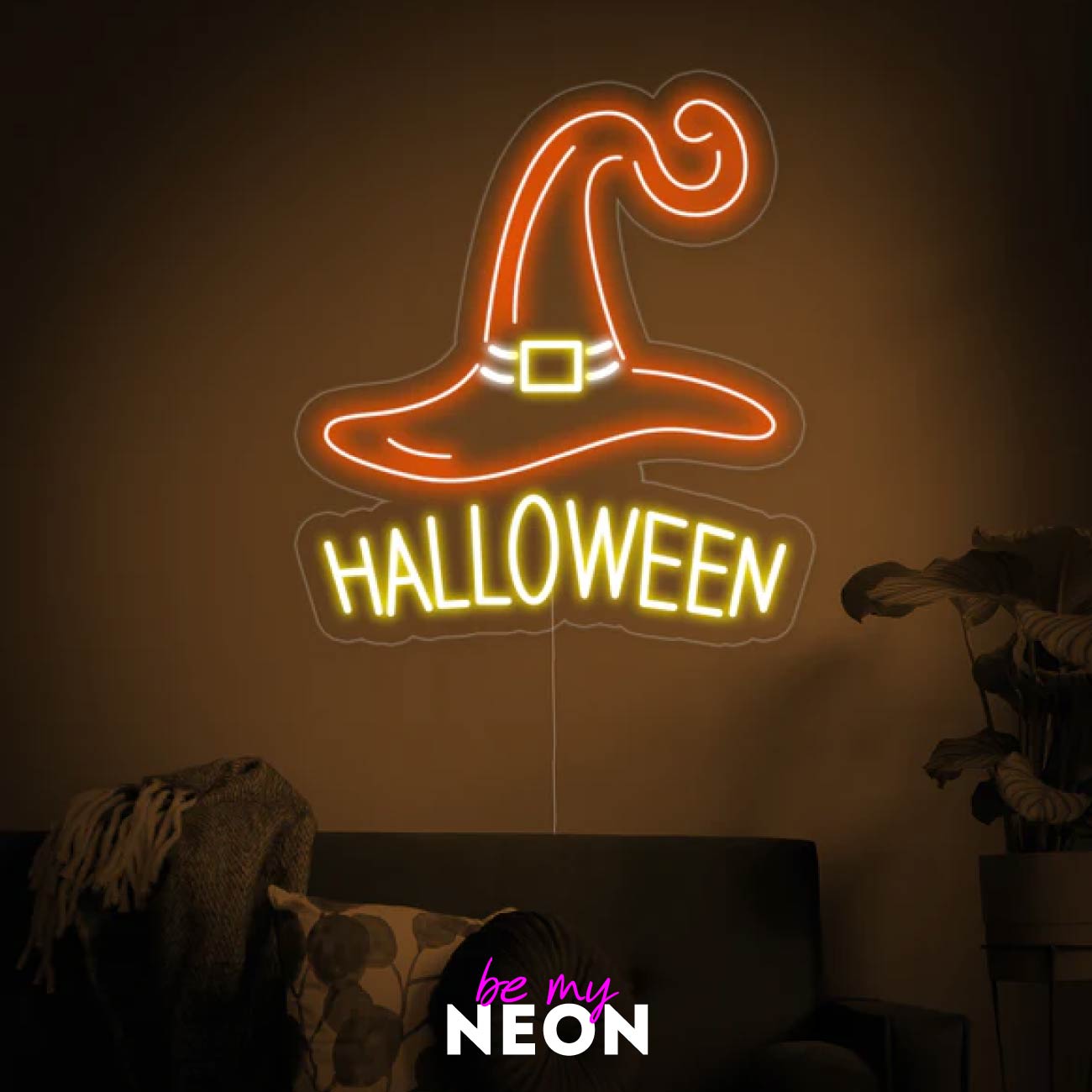 "Halloween Hexenhut" Leuchtmotiv aus LED Neon