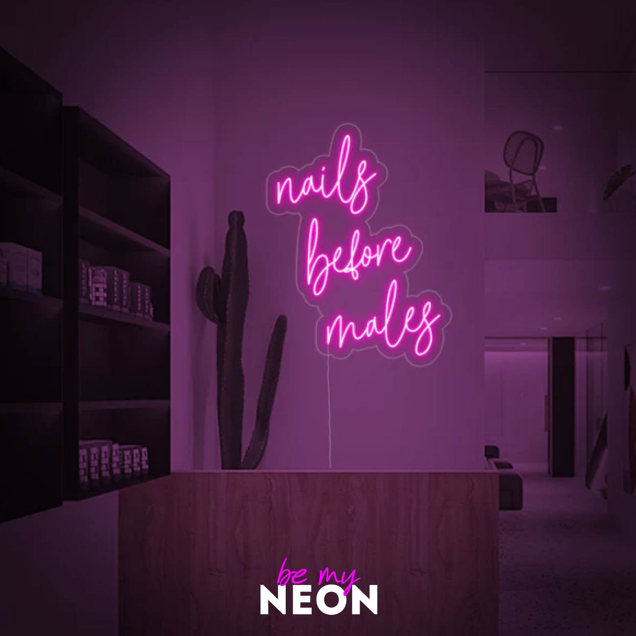 "Nails Before Males" LED Neonschild