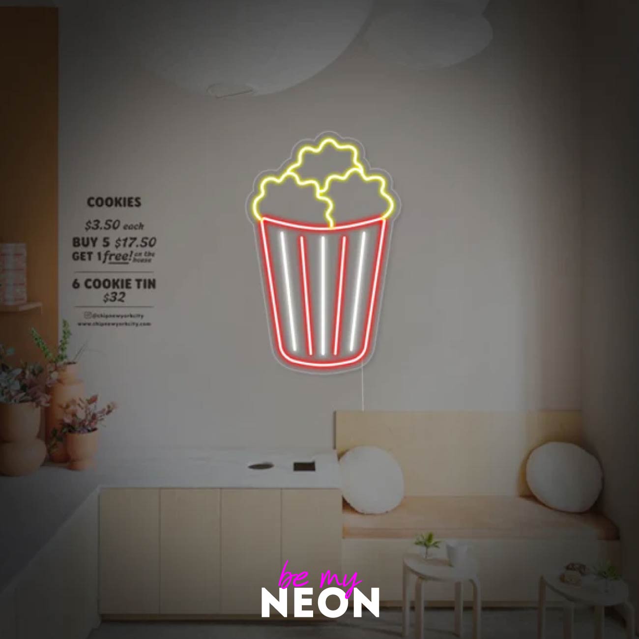 "Popcorn" Leuchtmotiv aus LED Neon