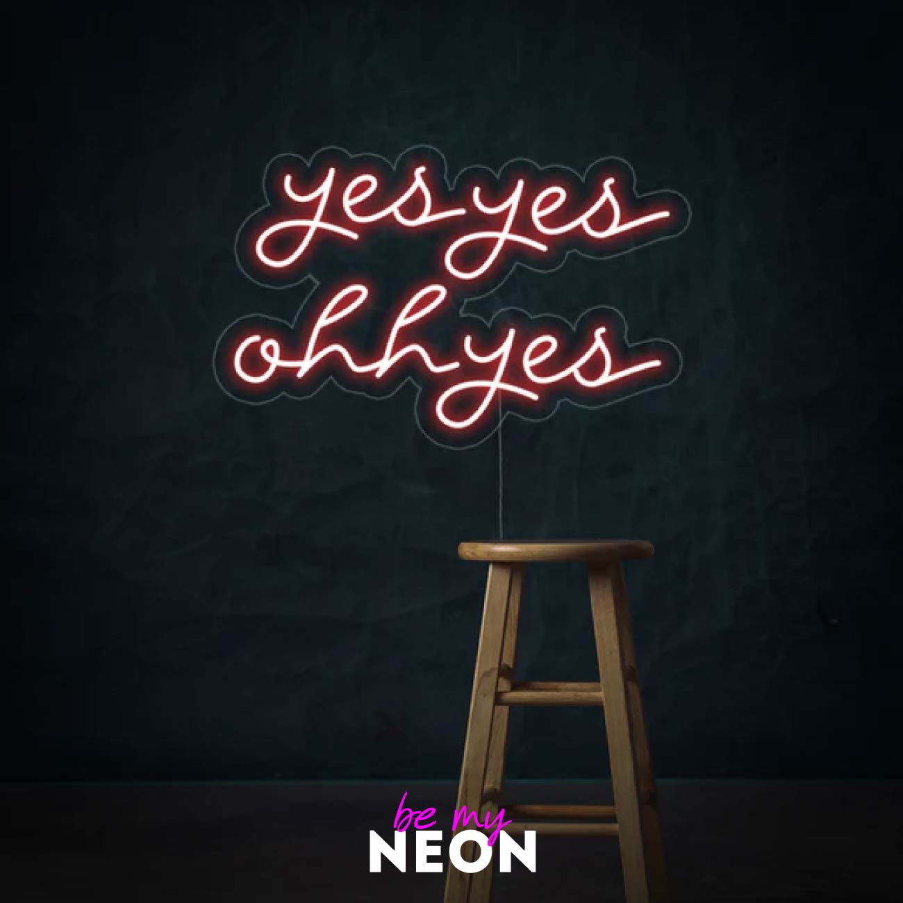"Yes Yes Ohh Yes" Leuchtmotiv aus LED Neon