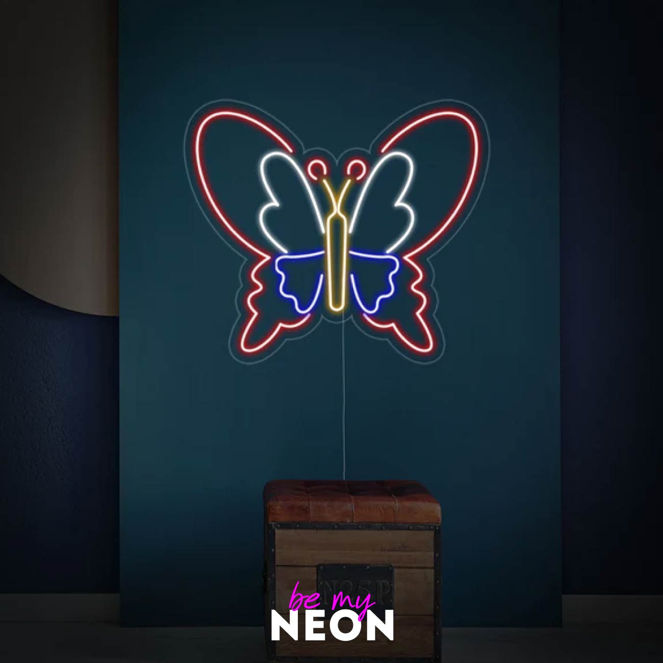 "Schmetterling Bunt" Leuchtmotiv aus LED Neon