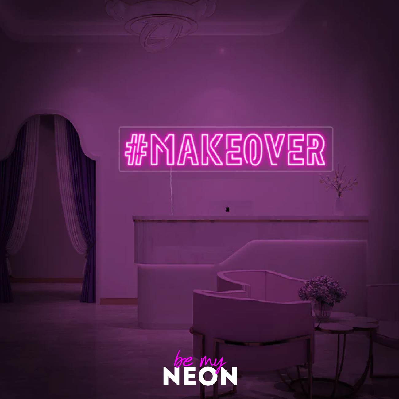 "Makeover - Kosmetikstudio Beauty Salon" LED Neonschild