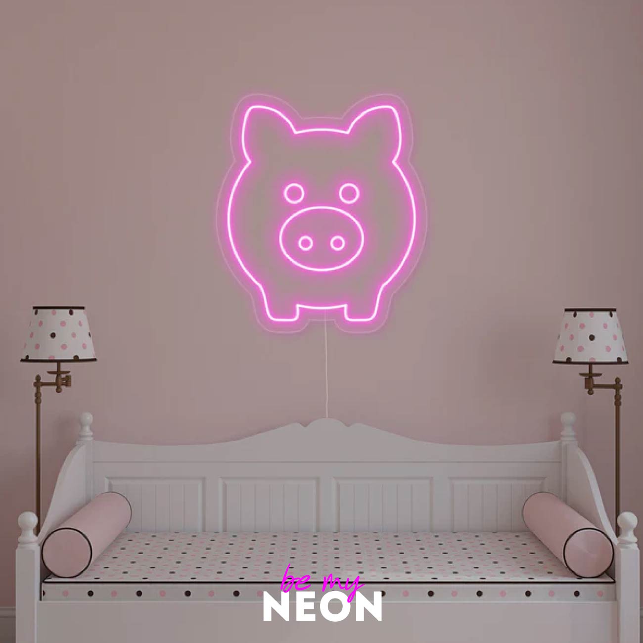 "Schwein Pink" Leuchtmotiv aus LED Neon