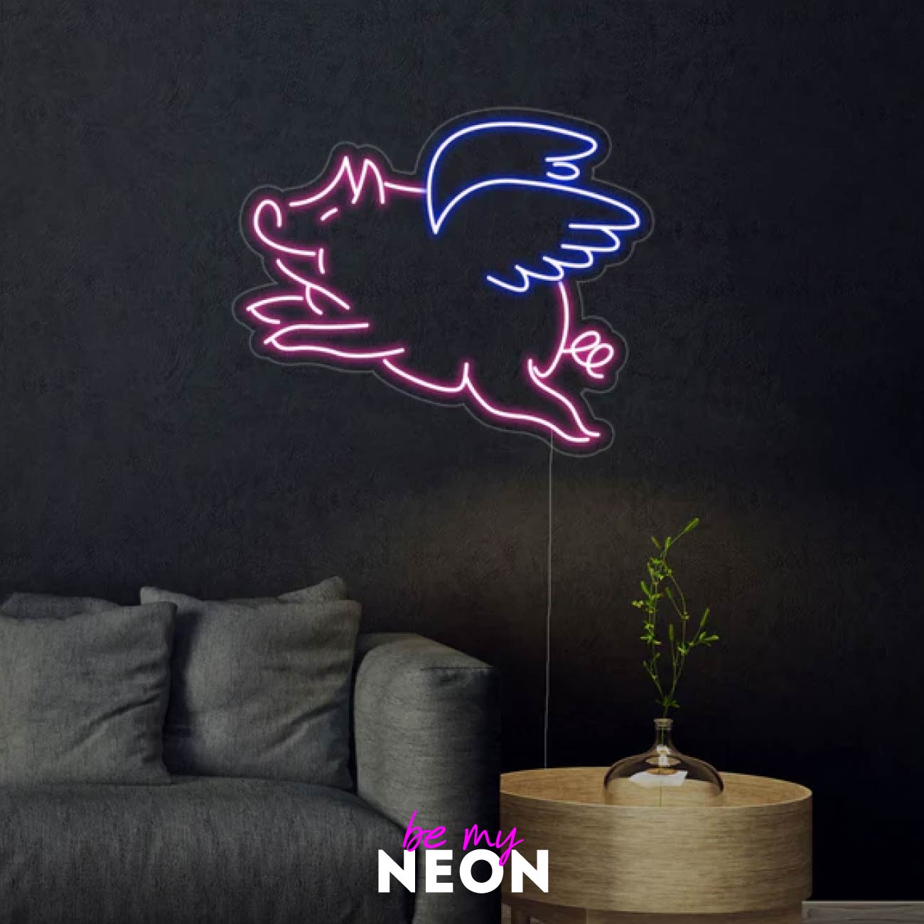 "Schwein" Leuchtmotiv aus LED Neon