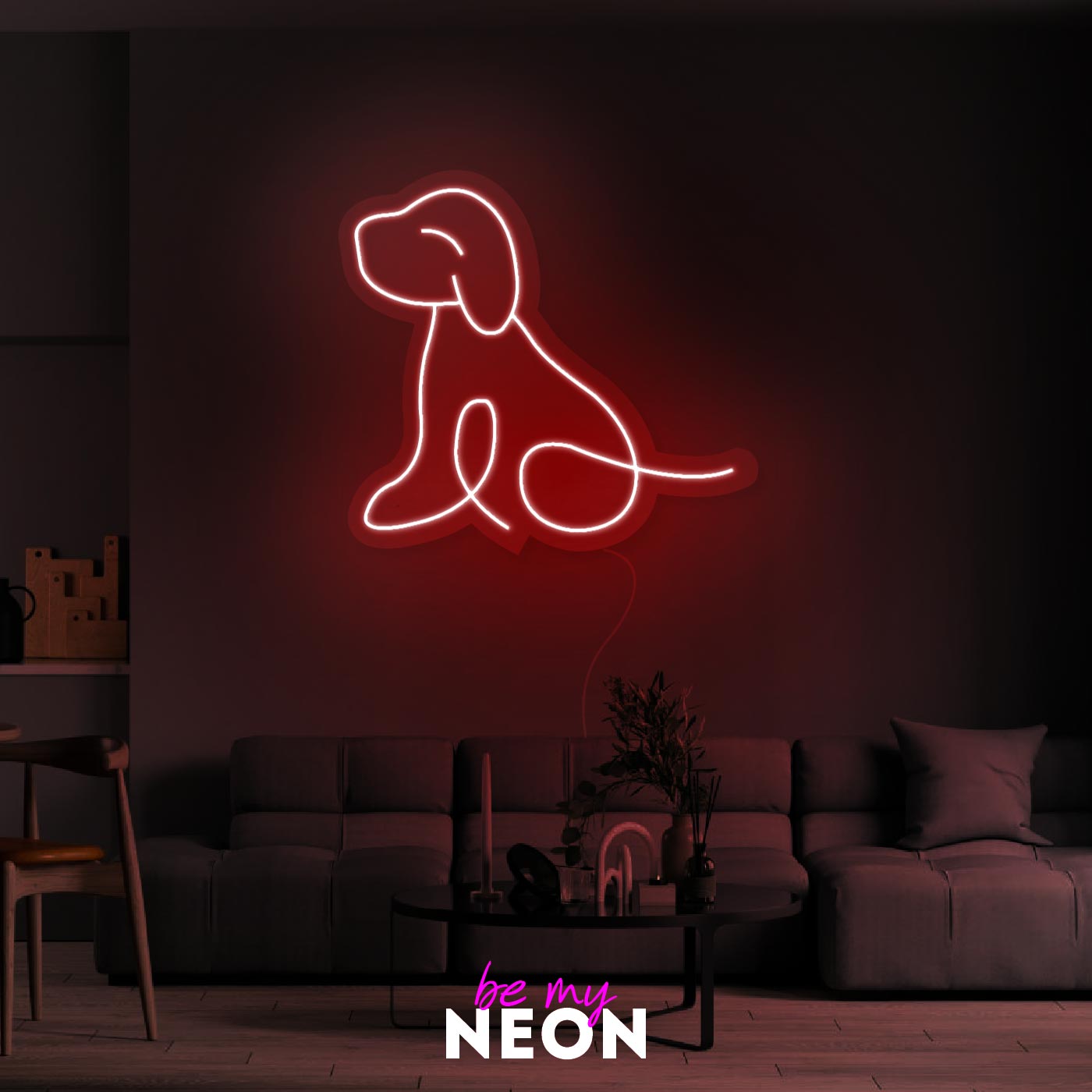 "Doggy Hund Dog" Leuchtmotiv aus LED Neon