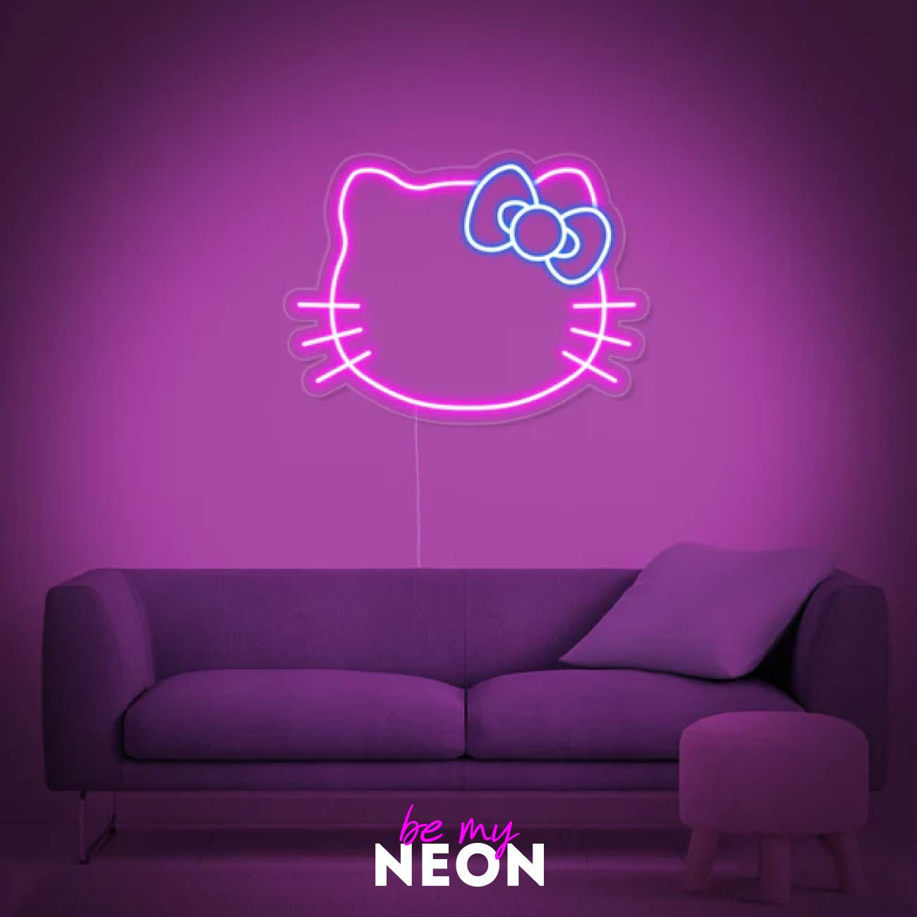 "Katze Kitty" Leuchtmotiv aus LED Neon