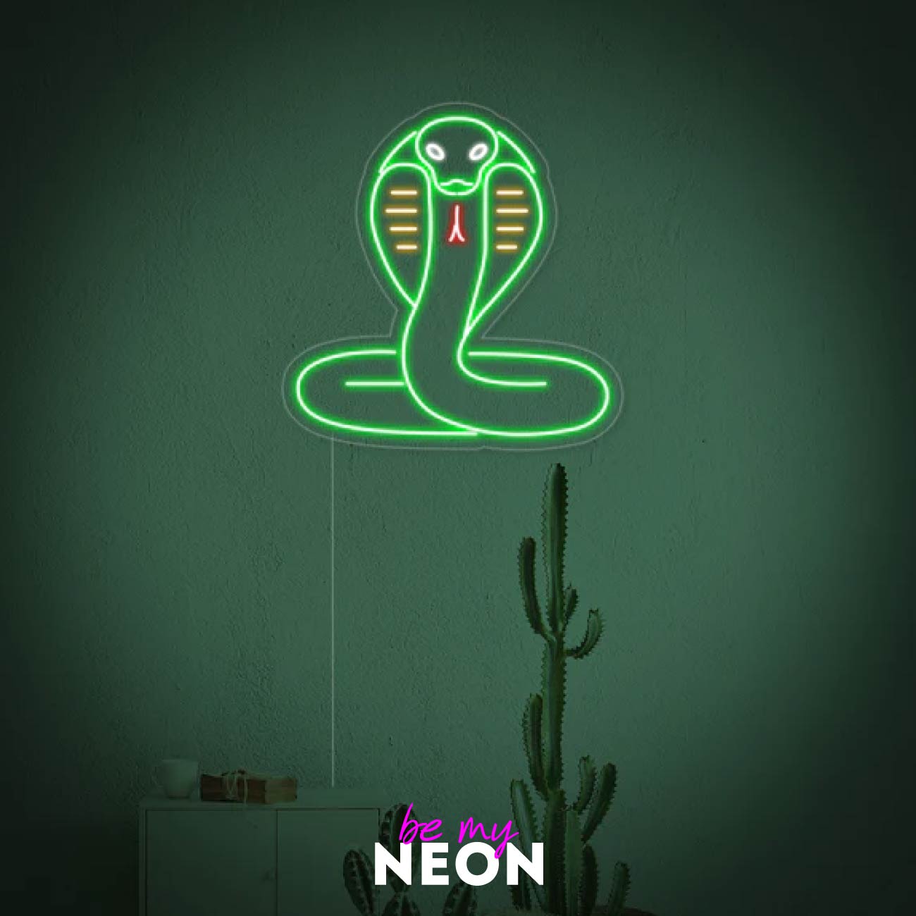 "Schlange Grün" Leuchtmotiv aus LED Neon