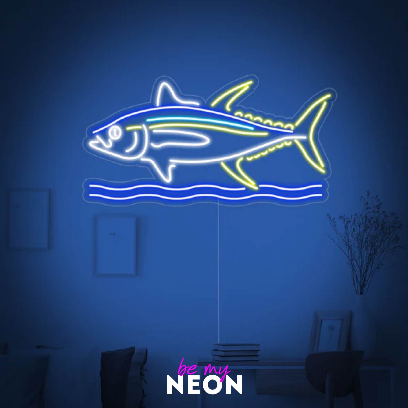 "Fisch Logo" Leuchtmotiv aus LED Neon