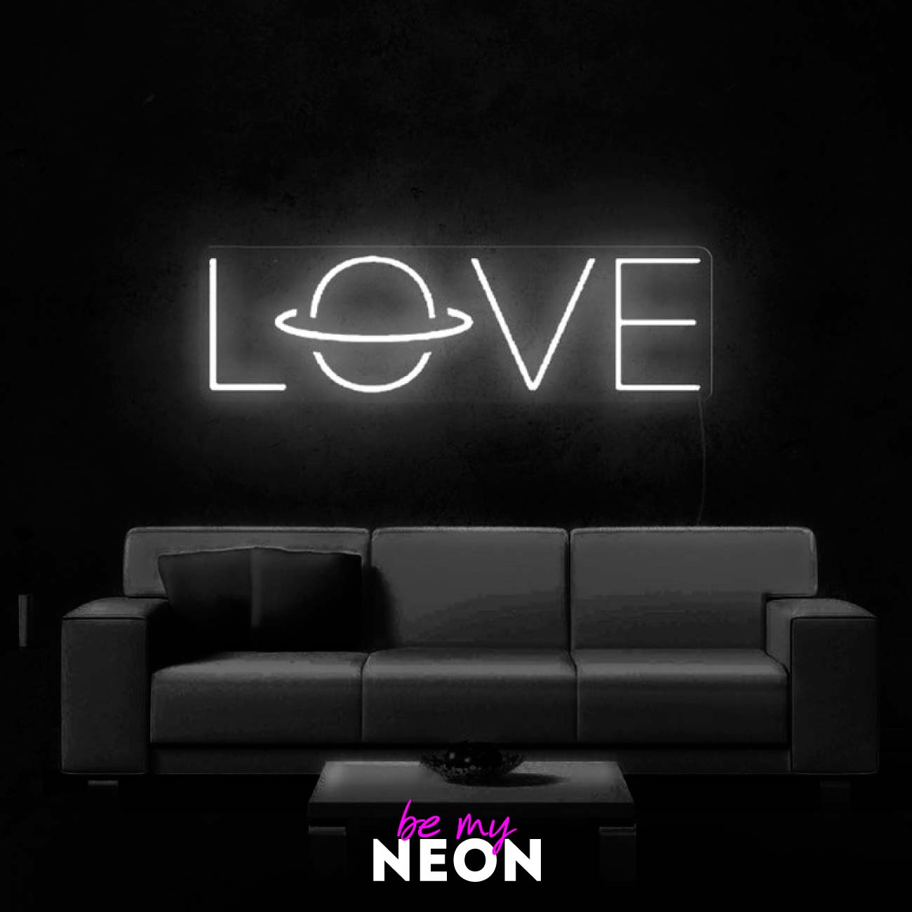 "Love - Saturn" Leuchtmotiv aus LED Neon