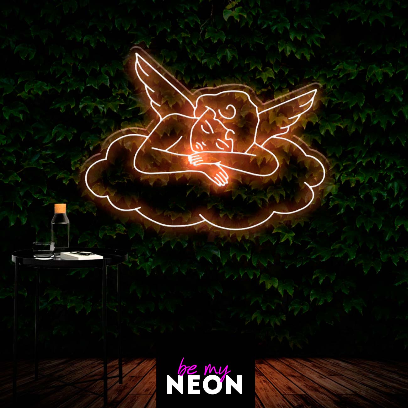 "Schlafender Engel" Leuchtmotiv aus LED Neon